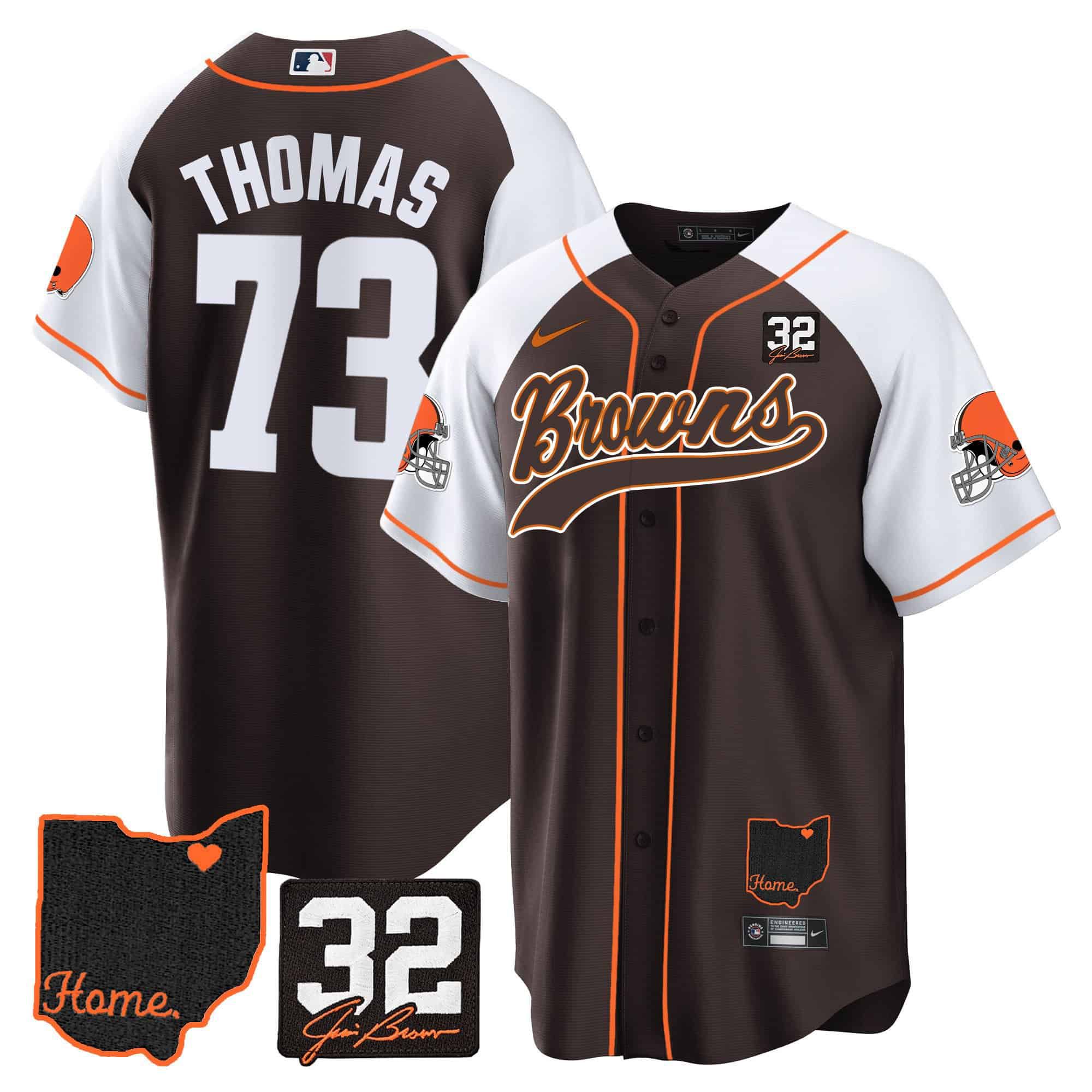 Men Cleveland Browns #73 Thomas Brown Memorial Home Patch Baseball 2024 Nike NFL Jersey->indianapolis colts->NFL Jersey